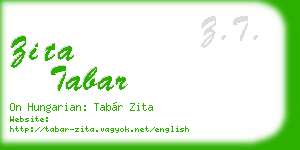 zita tabar business card