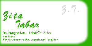 zita tabar business card